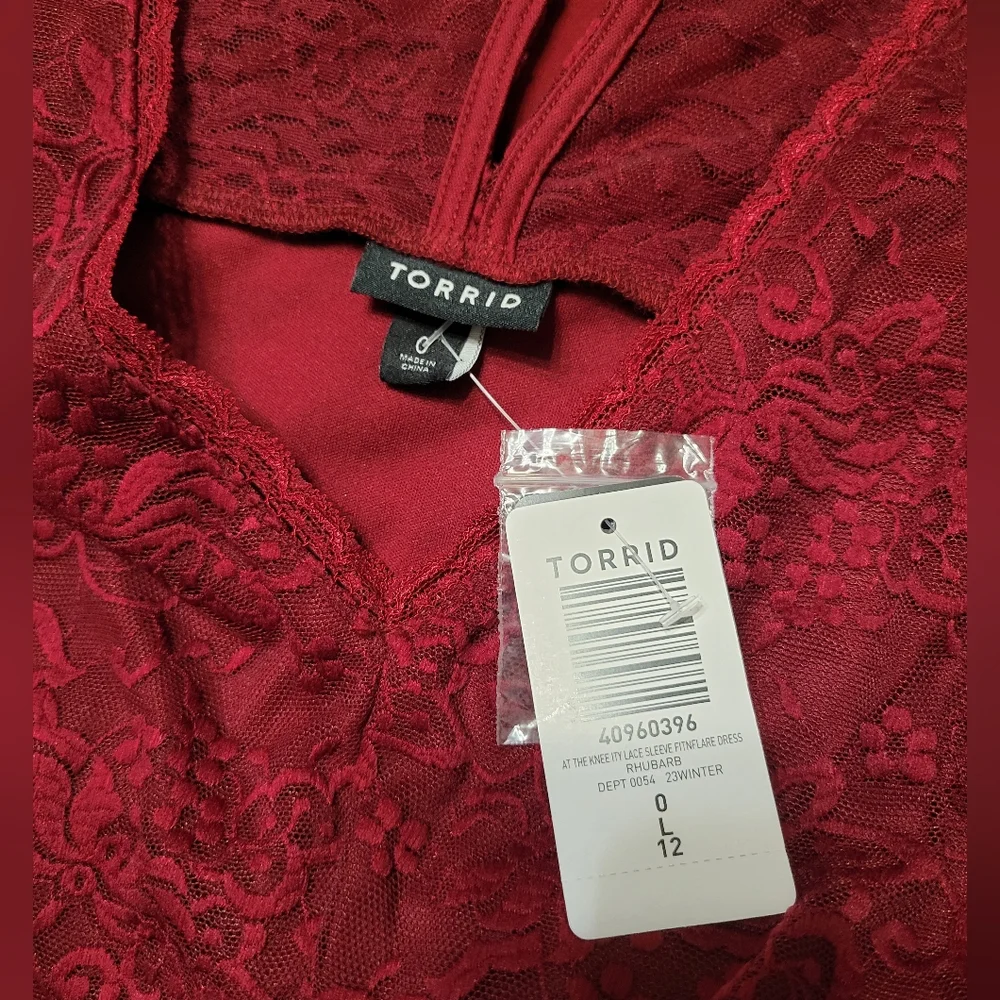 Fit & Flare Red Lace Dress - Picture 5 of 5